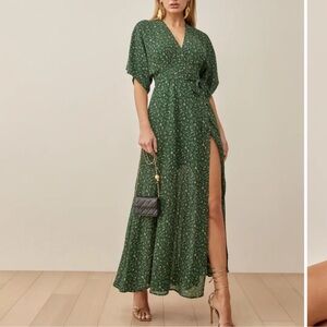 Reformation Green Floral Maxi Dress size XL